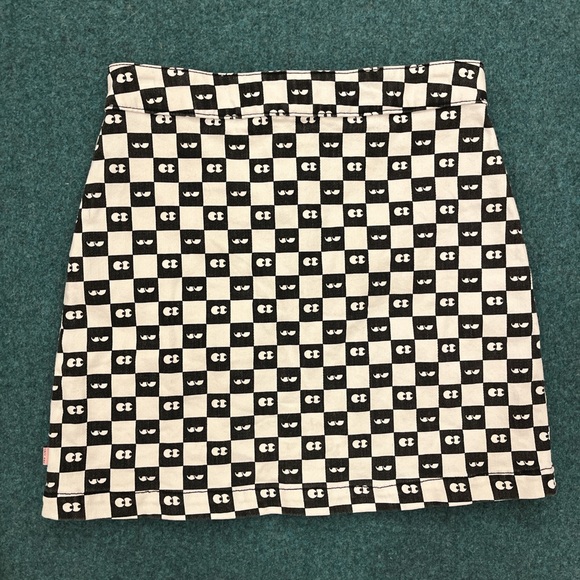 Lazy Oaf x Vans Checkerboard Denim Skirt 👀 - Picture 2 of 5